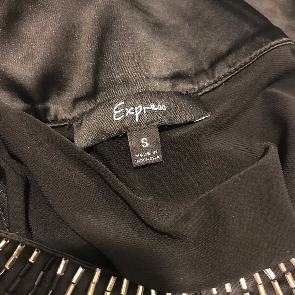 Express Beaded Little Black Mini Dress Small S - Picture 8 of 8